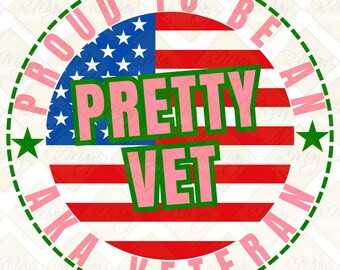 Pretty Veteran Alpha Kappa Alpha Design: PNG JPG DTF(Digital Download)