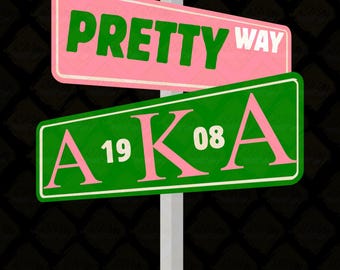 AKA 1908 Sorority Print Design: Alpha Kappa Alpha PNG, JPG (Digital Download)