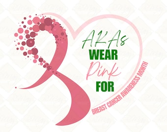 AKA Breast Cancer Awareness Design | Pink Ribbon PNG JPG (Digital Download)