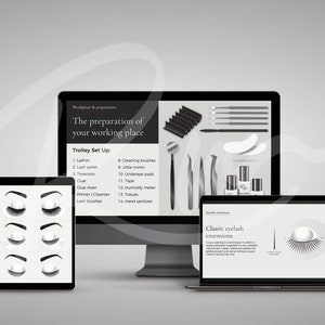 Editable Classic Lash Training PowerPoint Presentation, Course Program, Trainer Materials, Eyelash Trainer Package