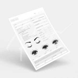 Printable Eyelash Extension Client Record Card