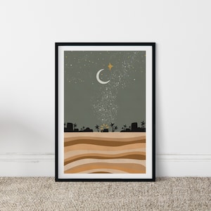 O, Little Town of Bethlehem | Neutral Nativity Art | Nativity Scene | Sage Green Christmas Digital Download | Portrait Orientation