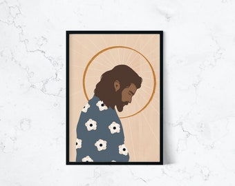 He Prays for You | Jesus Christ Art | Printable Art, Digital Download | Modern Christian Art | Lily of the Field | LDS Artwork | Jesus Print