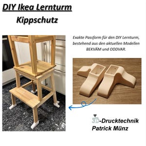 Kippschutz für Ikea Lernturm, Schutz gegen seitliches Kippen und Schutz gegen ein nach Vorne Kippen, verschiedene Farben möglich