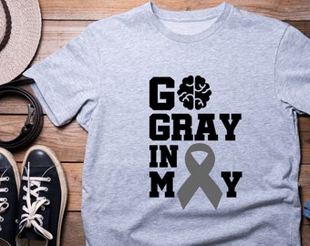 Go gray in May SVG Brain cancer warrior svg, Brain Cancer Awareness SVG, Brain tumor awareness svg, Brain cancer fighter svg, Cancer png