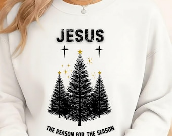 Christian Christmas png, Jesus the reason for the season PNG, Happy Holidays, Christmas Tree shirt design, Religious Christmas