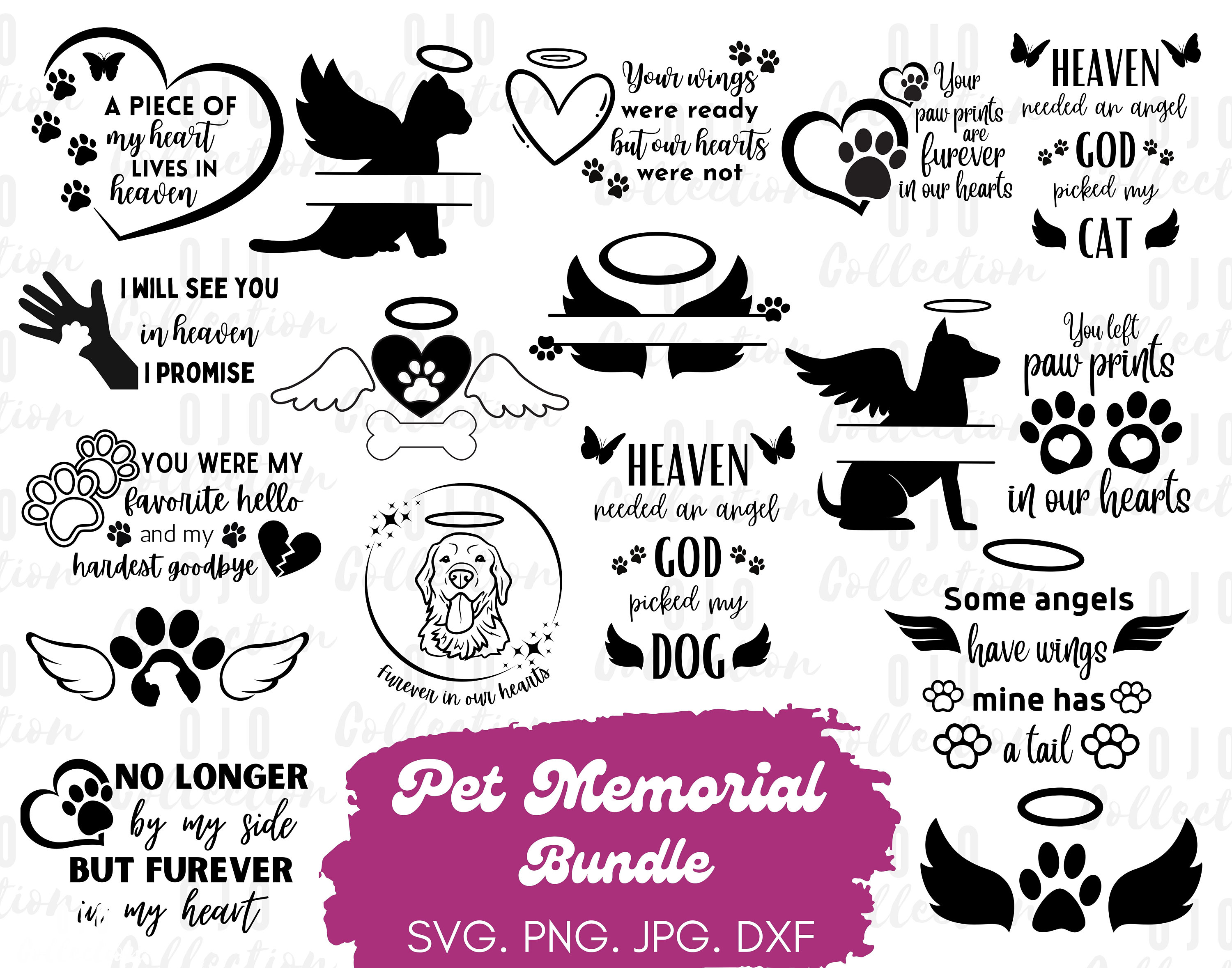 Pet Memorial SVG Bundle Dog Memorial SVG Pet Loss SVG Cat Etsy