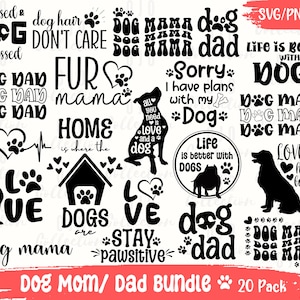 Mamá de perro SVG, Amante de perros SVG, Mamá de perro SVG, Impresión de pata svg, Camisa de papá de perro svg, Mamá de perro png, camisa de mamá de perro, Mamá de piel svg, perro png, Paquete de perro