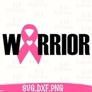 Breast Cancer Warrior SVG: Ribbon Design (Digital Download)