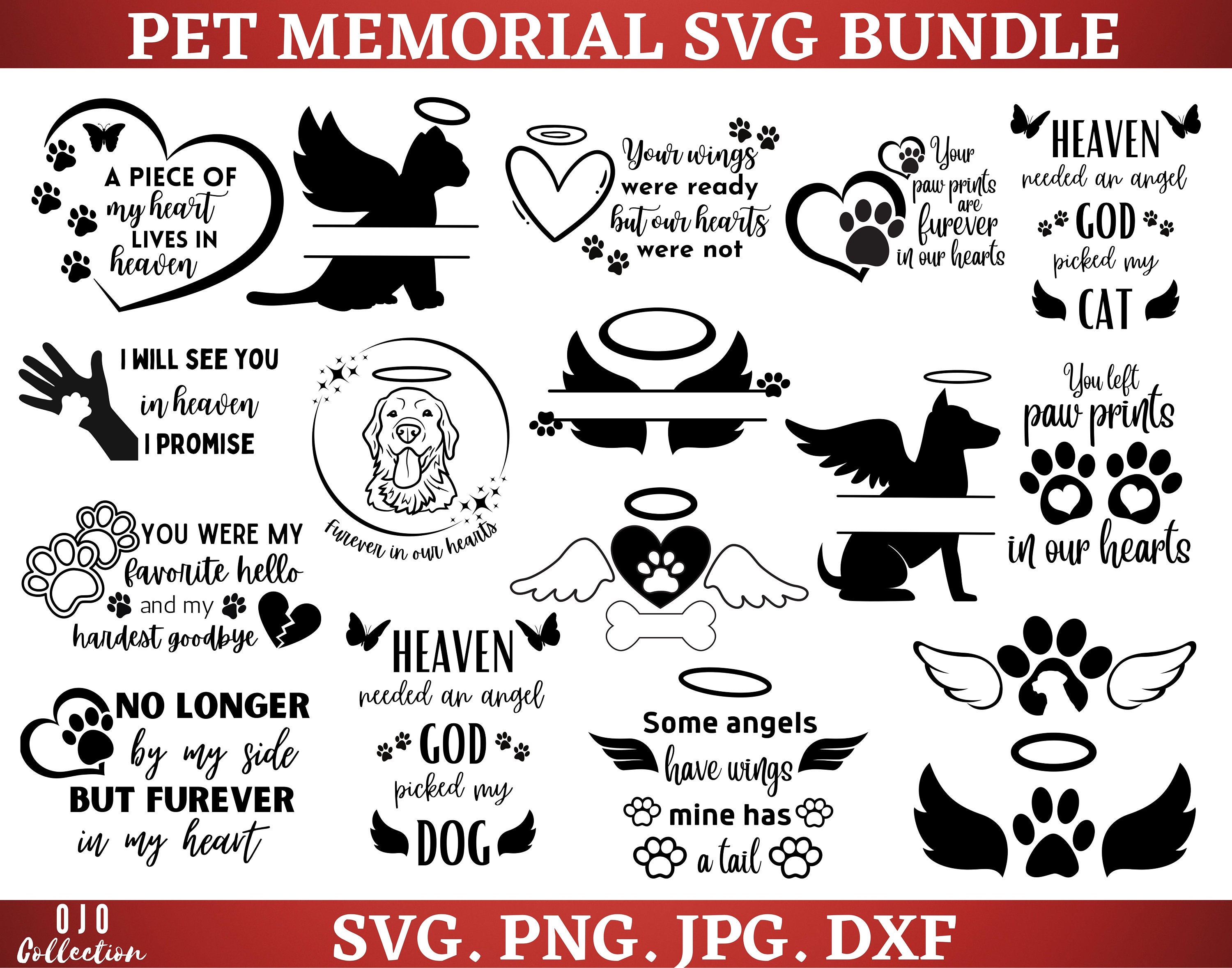 Paper, Party & Kids paw print svg pet loss svg Forever in my heart svg