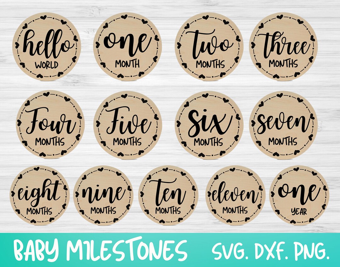 Baby Milestone SVG, Monthly Milestone SVG, Hello World SVG, Baby Svg ...