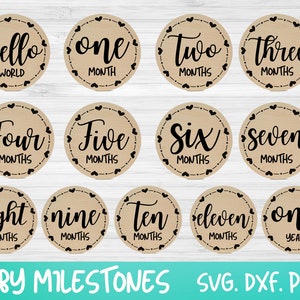 Baby Milestone SVG, Monthly Milestone SVG, Hello World SVG, Baby svg, Newborn svg, Glowforge svg, Cut files for cricut, Silhouette svg