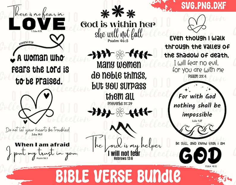 Scripture SVG Bundle, Bible Verse SVG, Christian SVG, Faith Svg, Religious Svg, Bible Quote Svg, Inspirational shirt Svg, Christian png image 1