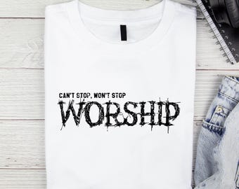 Retro christelijke aanbidding png: T-shirtontwerp (digitale download)