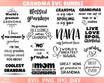 Oma SVG-bundel: Nana, Blessed Grandma Designs (digitale download)
