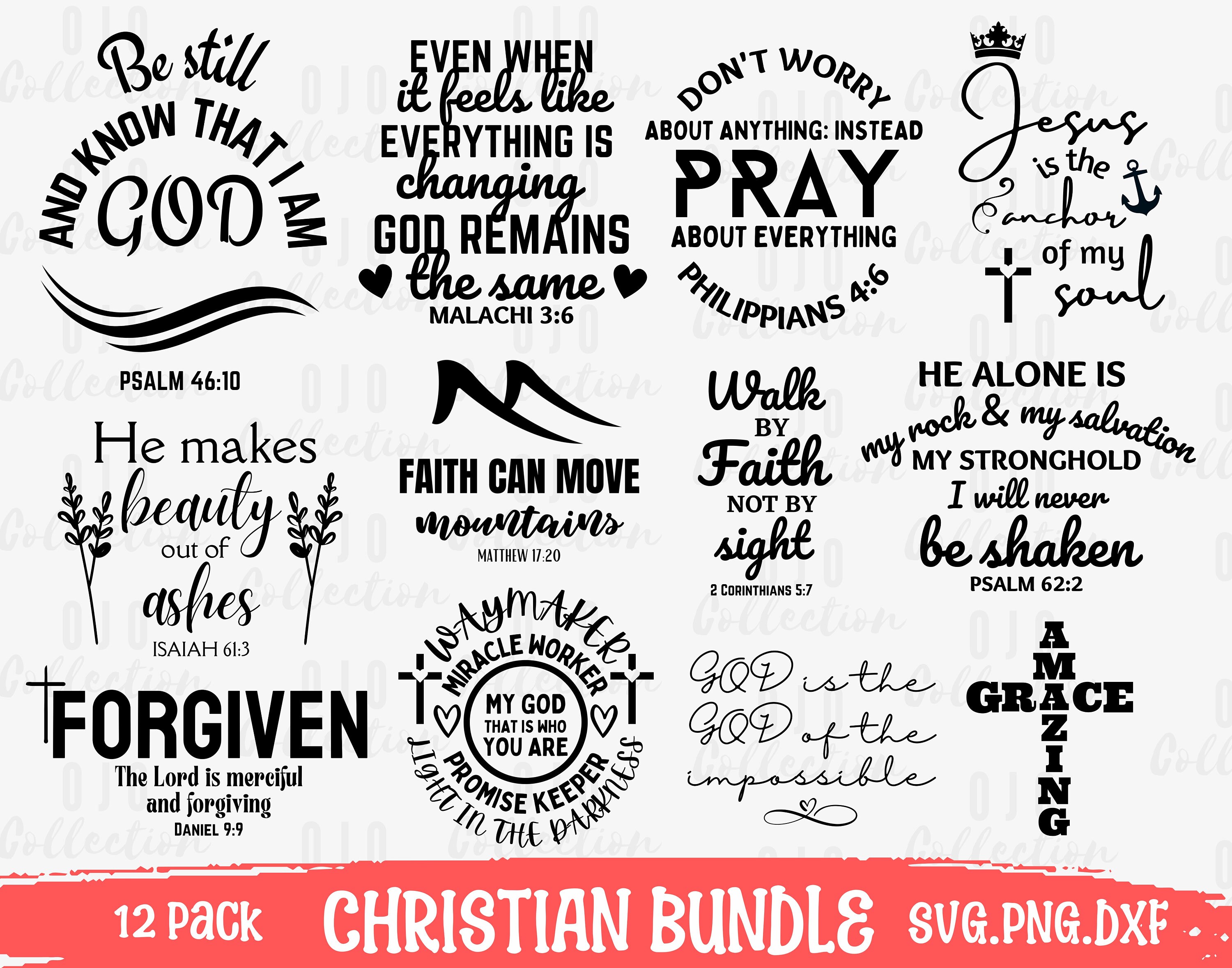 Christian SVG Bundle: Bible Verse Cut Files (digital Download) - Etsy