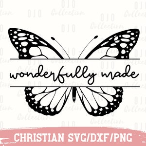 Wonderfully made SVG, Bible Verse SVG, Scripture SVG, Faith svg, Religious svg, Christian women svg, Bible verse png, Cut file for Cricut