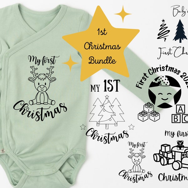 My First Christmas SVG, Baby First Christmas SVG, Baby Christmas SVG, 1st Christmas Png, Christmas Bodysuit svg, Newborn png, Baby shirt svg