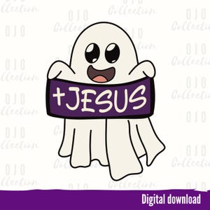 Halloween PNG, Holy Ghost png, Jesus png, Christian Halloween PNG, Religious Halloween png, Trick or treat PNG, Halloween shirt design