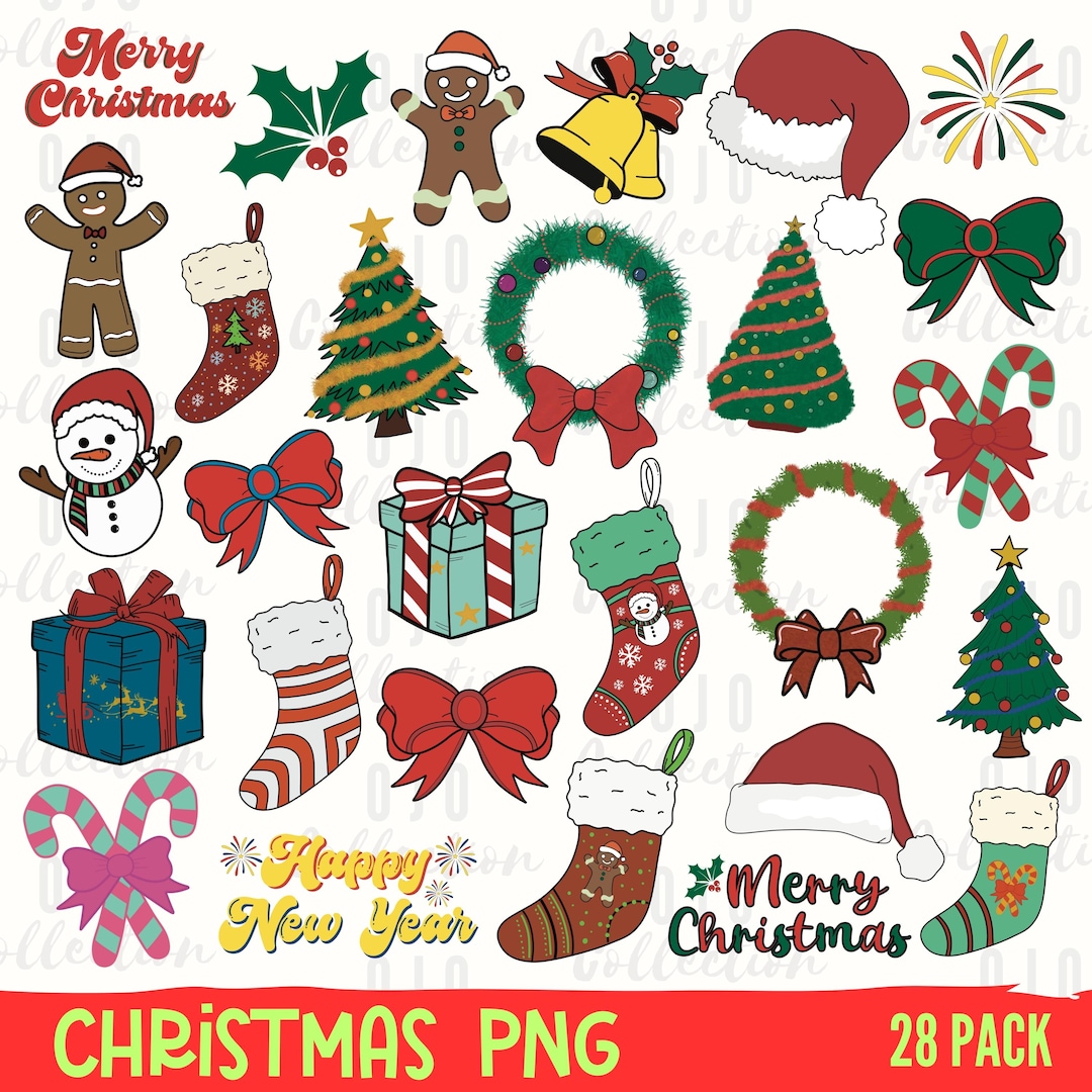 Christmas Clipart Bundle: Holiday PNG Designs (digital Download) - Etsy