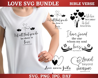 Liebe Bibel Vers SVG Bundle: Christliche Valentinstag Schnittdateien (Digitaler Download)