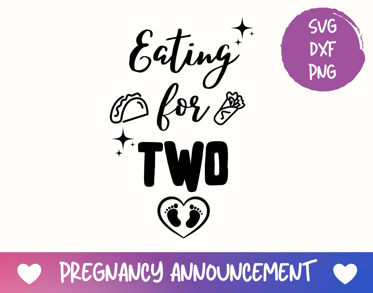 Eating for Two SVG Pregnancy Announcement SVG Pregnant SVG Etsy