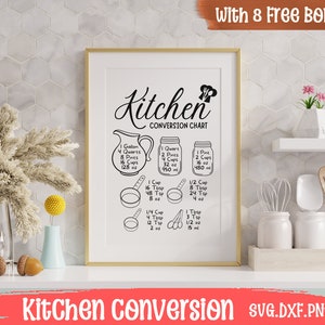 Conversion Chart SVG, Kitchen Measurements SVG, Kitchen Chart, Kitchen Sign SVG, Kitchen svg, Baking svg, Cooking svg, Cricut File