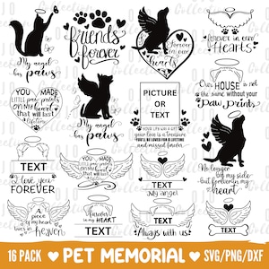 Haustier-Denkmal SVG-Bundle, Hunde-Denkmal SVG, Engel-Flügel-Svg-Datei, Haustier-Gedenkverzierung SVG, Regenbogenbrücke svg, Katzengedenkzeichen SVG, Haustier im Himmel