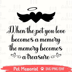 En memoria amorosa SVG, Pet Memorial SVG, Angel wings svg, Dog Memorial SVG, Animal loss svg, Pet ornament svg, Pet Loss svg, Pet in heaven vg