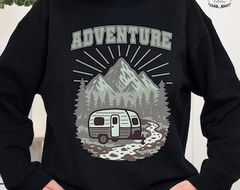 Camping Adventure PNG: Mountain Hiking Design (Digital Download)