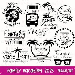 Pacote SVG de férias em família 2025, SVG de viagem em família, SVG de verão de 2025, SVG de família, SVG de férias em família, SVG de camisa de família, arquivos de corte para Cricut
