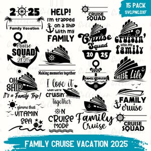 Familiecruise SVG-bundel, cruise SVG, familievakantie SVG, 2025 familiecruise shirt, familie SVG, familiecruise 2025 SVG, cruiseschip SVG