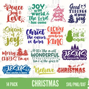 Paquete de SVG de Navidad, alegría para el mundo, SVG de Navidad cristiana, vacaciones de Navidad, svg de camiseta de Navidad, PNG de Navidad, archivos de corte de Natividad