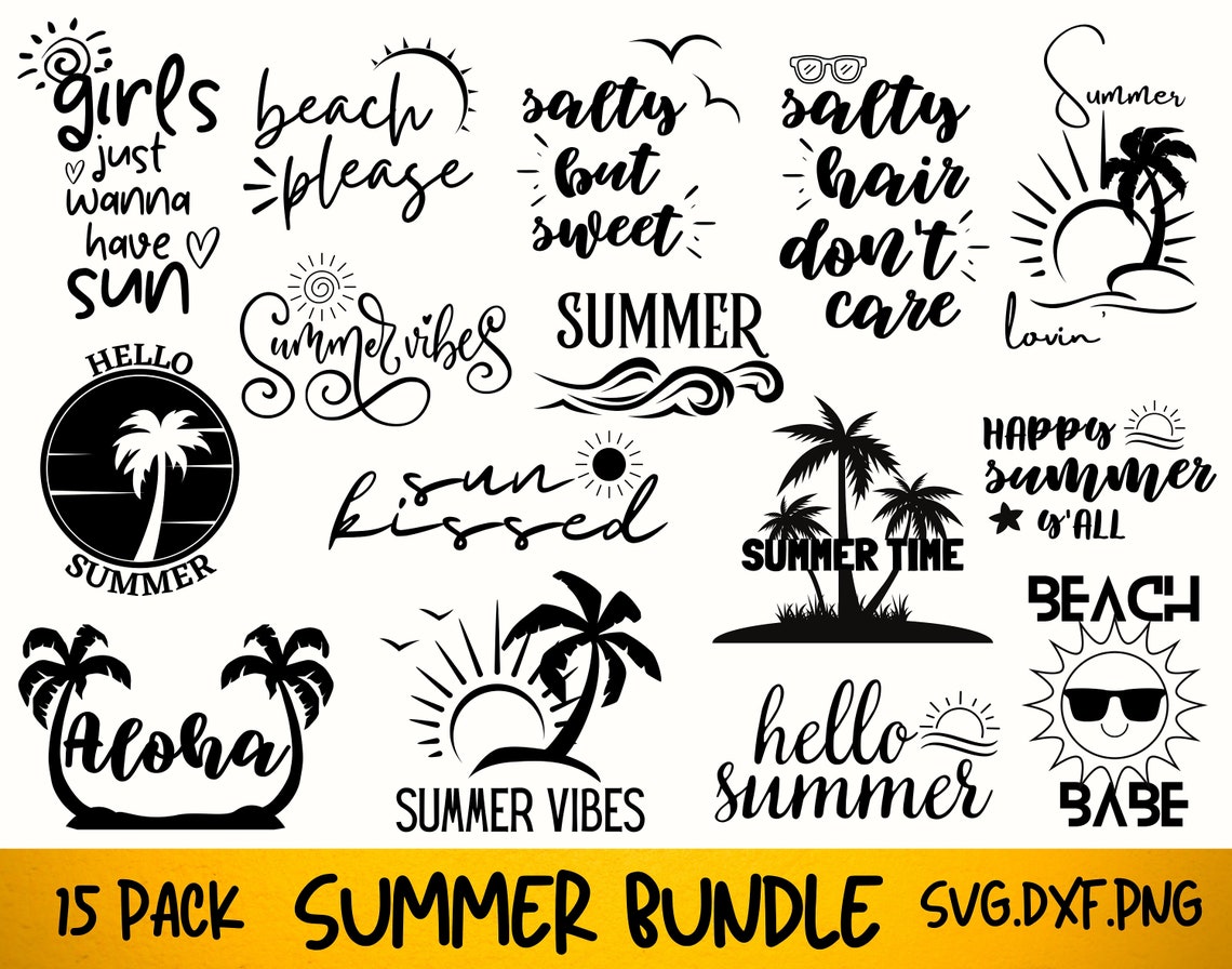 Summer SVG Bundle Beach SVG Hello Summer SVG Beach Life - Etsy