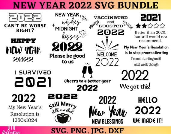 New Years 2022 SVG Bundle Happy New Year SVG New Years Eve | Etsy