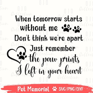 Paw print SVG, Dog Memorial SVG, In loving memory SVG, Angel wings svg, Pet Memorial svg, Pet ornament svg, Pet Loss svg, Dog Loss Svg