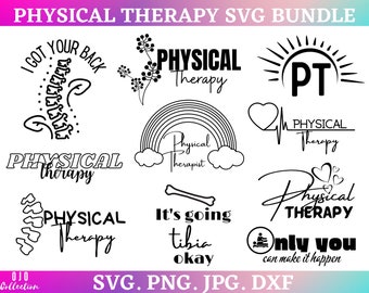 SVG-bundel fysiotherapie: medische en gezondheidszorgontwerpen (digitale download)