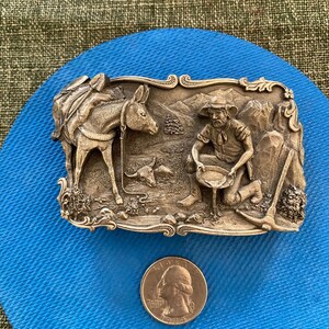 Vintage (1981) Siskiyou Buckle Company Richly Detailed &quot;Prospector&quot; Belt Buckle