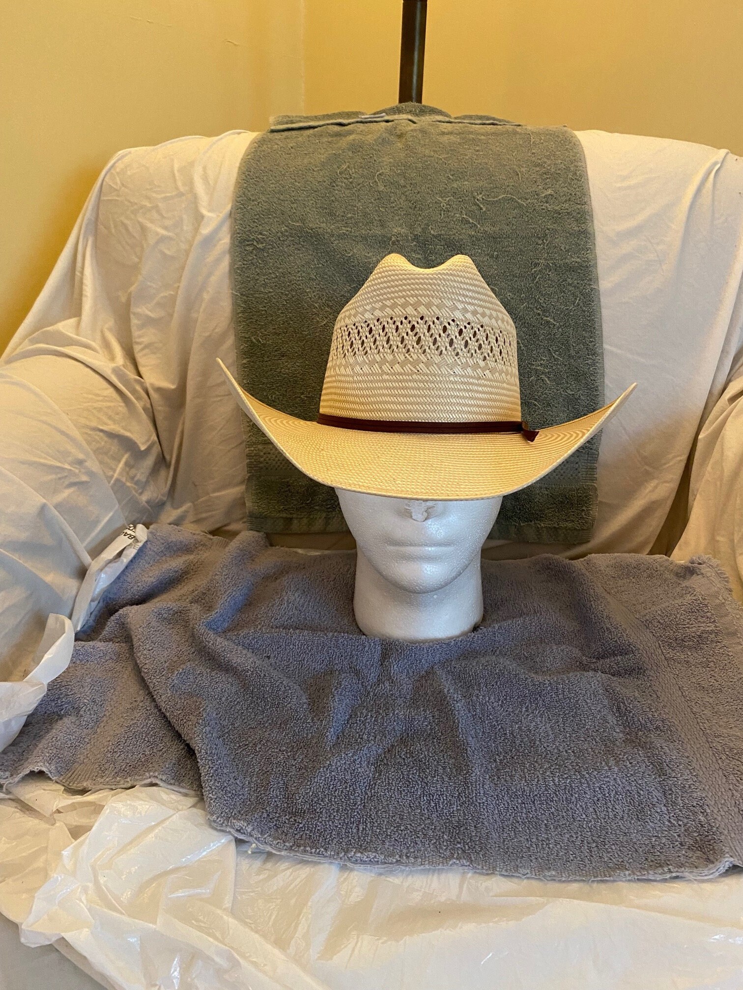 Vintage Very Cool (pun intended) Tony Lama 10X Straw Western Hat Natural  Size 7/8