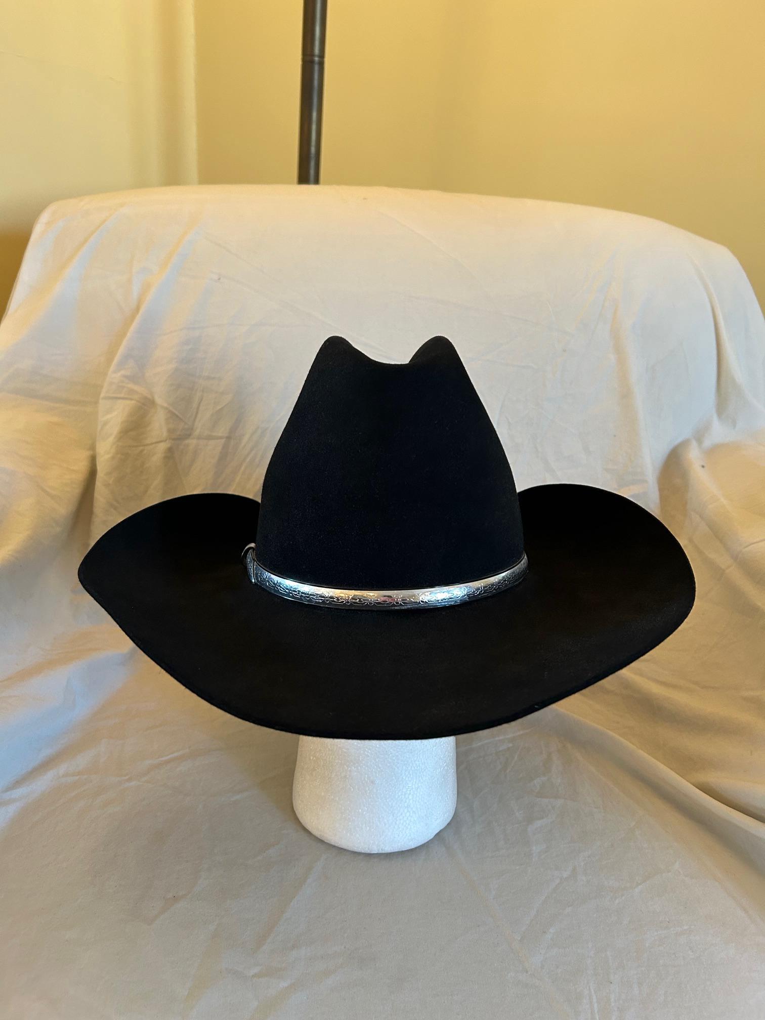 Vintage Resistol Beaver Fur Felt Cowboy Hat, Black Western Hat