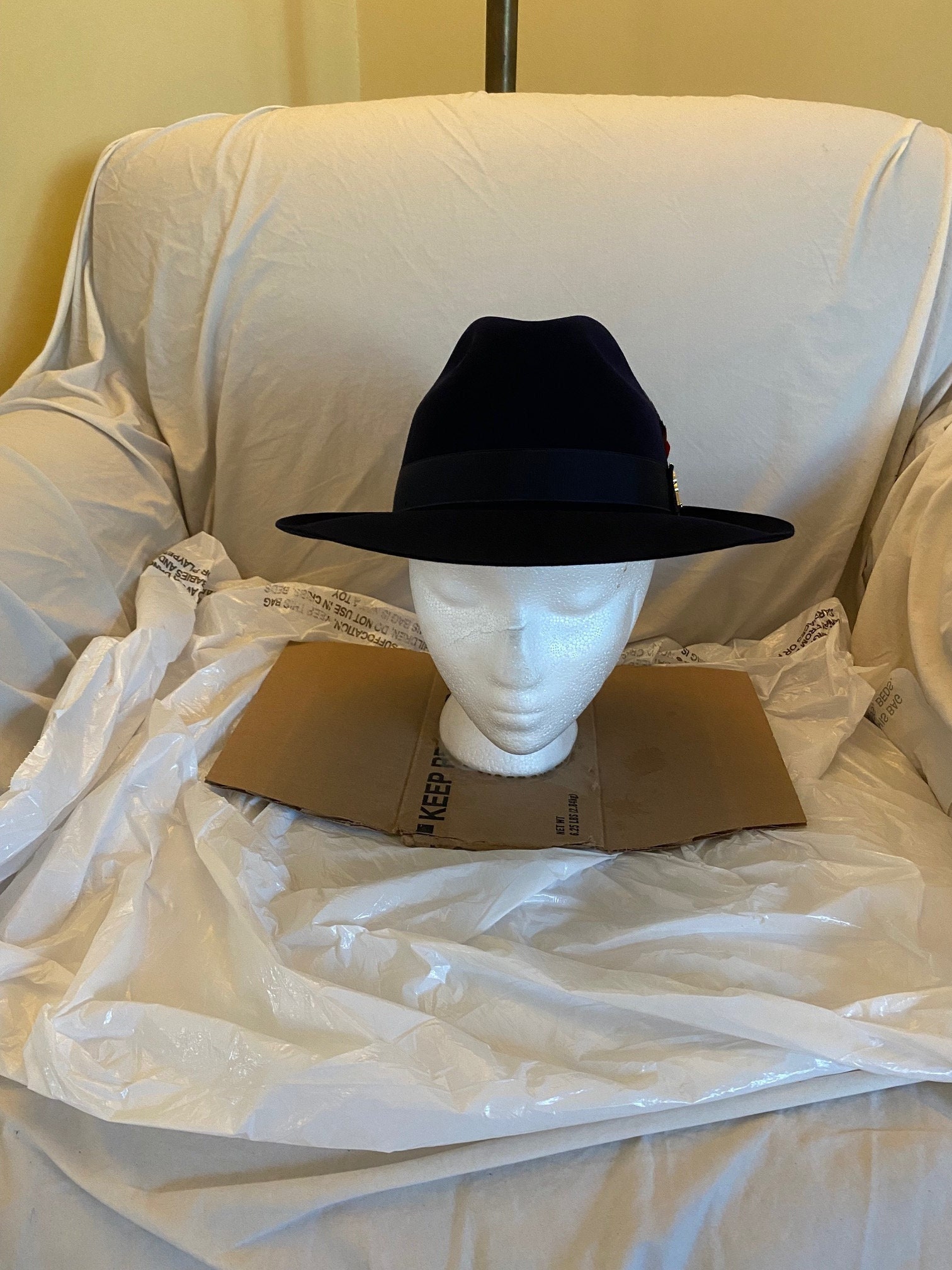 Awesome Custom Made Vintage Thomas J Hirt hat Maker for the Movies 10X Fur  Felt-50% Beaver Buckaroo/vaquero Black Size 7 56cm 