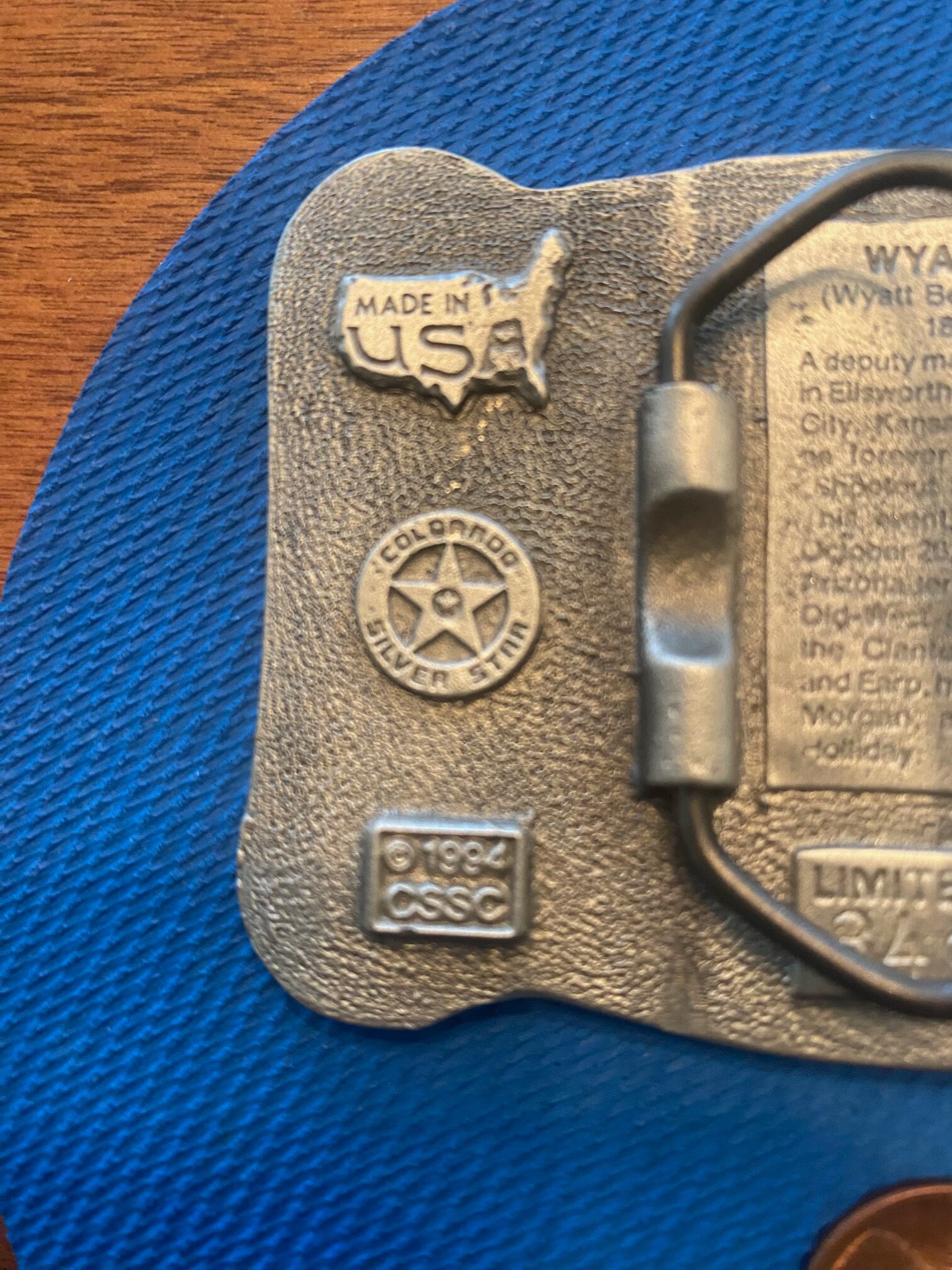 ?1997 Vtg buckle by CSSC Chanel Vintage Gold Metal And Black Leather Oversized  main image 2
