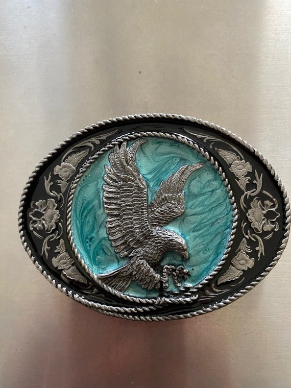 Siskiyou Eagle‎ Belt Buckle Vintage 1991 G-5 USA Made Pewter Wildlife Western Pewter SISKIYOU BUCKLE CO. Flying Eagle Belt Buckle 1991 USA  main image 3
