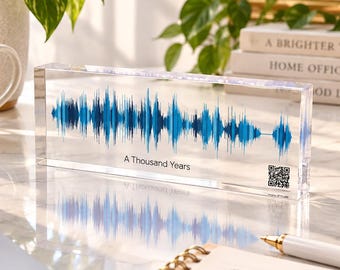 Custom Soundwave Art Plaque with QR Code: Personalized Music Gift
