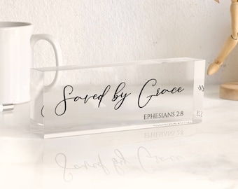 Placa acrílica personalizada con versículo bíblico: decoración cristiana para el hogar