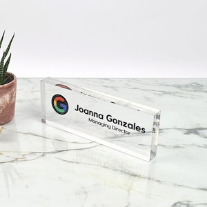 BENUTZERDEFINIERTES Namensschild, individuelles Logo, einzigartiges Bürodekor, Büro-Namensschild, Geschenk für Chef, Chef-Lady-Geschenk, Schreibtisch-Plakette, personalisiertes Firmenlogo
