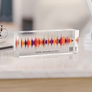 Acryl geluidsgolfblok met QR-code | Aangepaste voicemail-opnamekunst | Herdenkingscadeau en condoleancecadeau