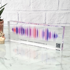 Arte de ondas sonoras, placa musical, arte de ondas sonoras, regalo de grabación de voz, placa de canción personalizada, con código QR