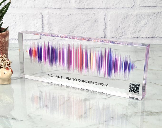 Custom Soundwave Art Plaque with QR Code: Personalized Music Gift