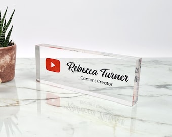 Office Nameplate, CUSTOM Name Sign, Office Decor Custom Logo, Boss Lady Gift, Father Gift, Desk Name Plate, Gift for Boss, Desk Plaque